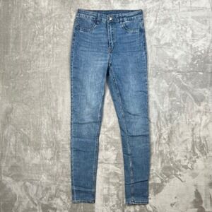 H&M Divided High Waisted Skinny Jeans Light Wash Blue Denim Size 6‎